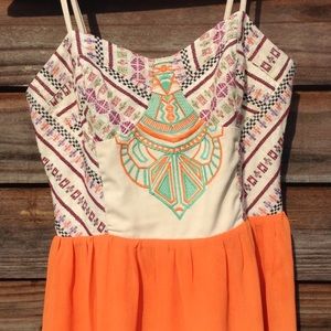 Intricate Aztec Embroidered Design Sundress
