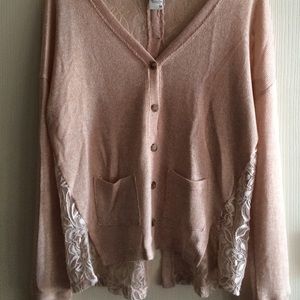 Lace back sweater