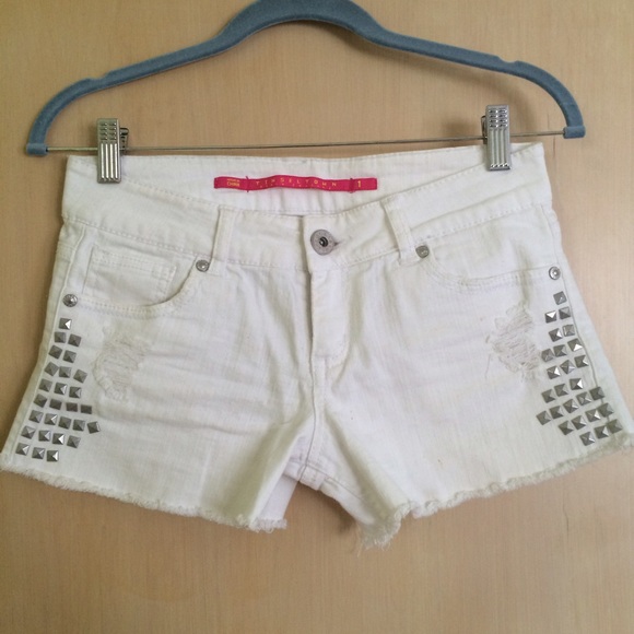 White studded shorts