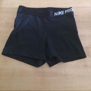 Nike Pro 3" Black and Green/Blue Spandex Shorts