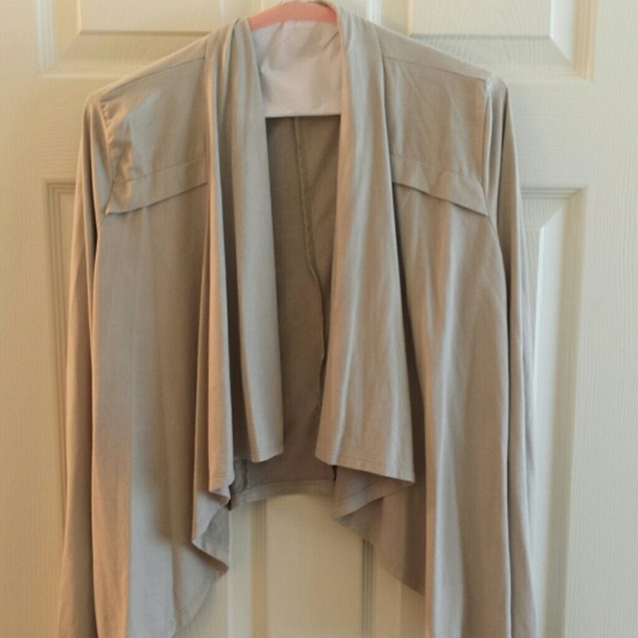Forever 21 Beige/Taupe Draped Front Blazer/Jacket