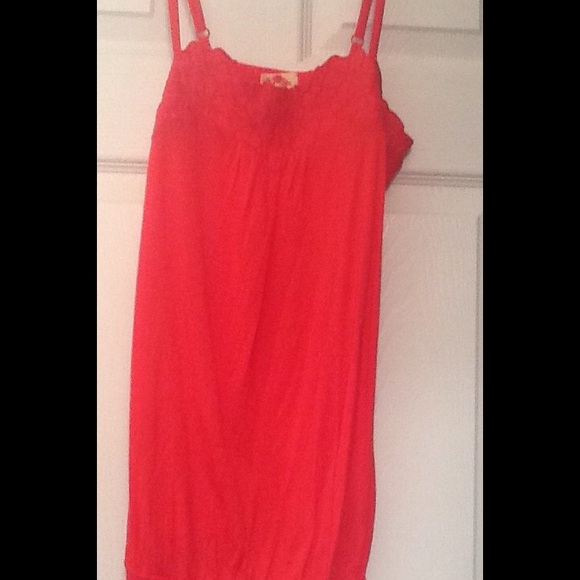 Coral top with lace