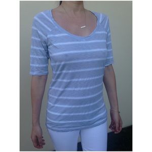 Elbow Sleeve V Neck Raglan Top