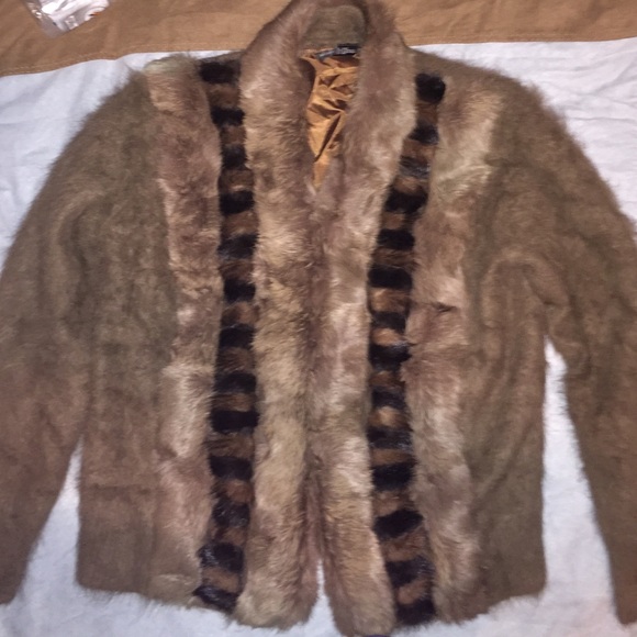 VINTAGE REAL Rabbit and Mink fur coat