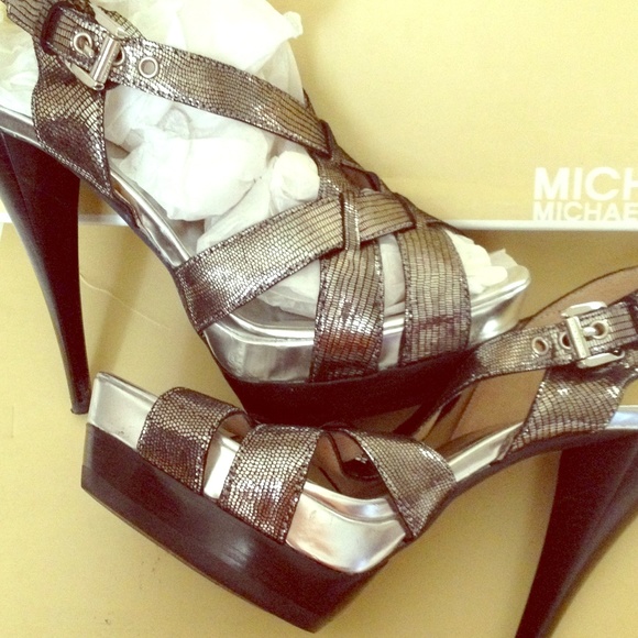 MICHAEL Michael Kors silver strappy heels