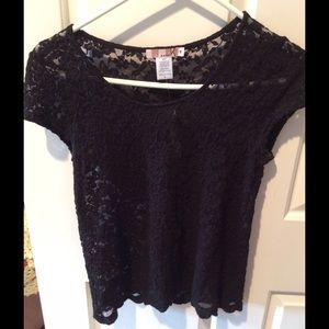 Cute Black Lace Top