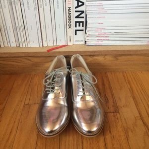 Zara Shoes - NEW Zara silver oxfords Zara Shoes - NEW Zara silver oxfords