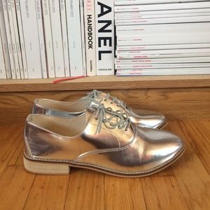 Zara Shoes - NEW Zara silver oxfords Zara Shoes - NEW Zara silver oxfords