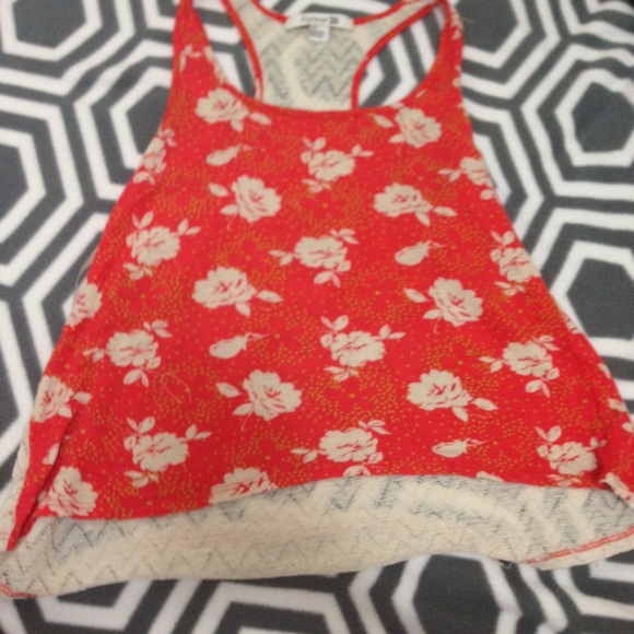 Orange floral tank