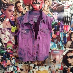 Old navy distressed jean vest