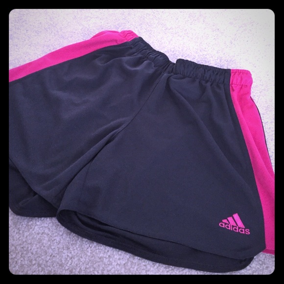Adidas Pants - Adidas climalite grey & pink running shorts, small