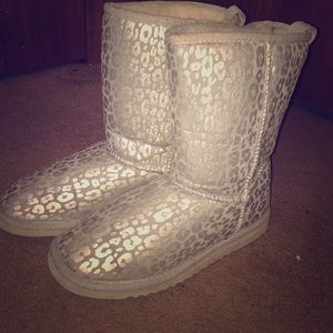 Silver cheetah boots, very comfortable