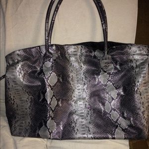 Oversized snakeskin replica tote