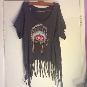 ❤️SOLD ON Ⓜ️❤️Tribal Shirt w/ Fringe