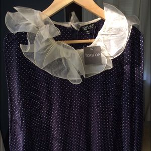 Top shop royal blue with polka dots dress/tunic
