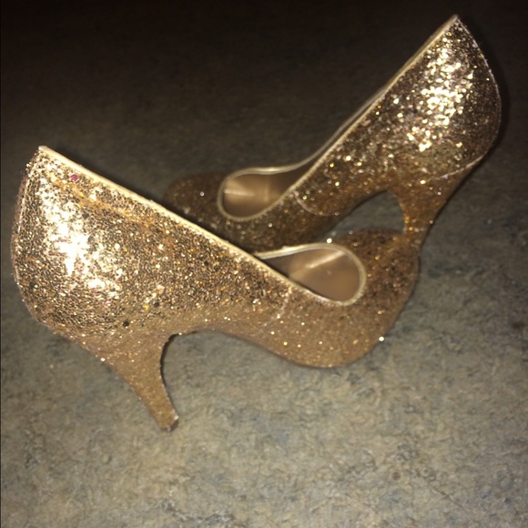 Candies Gold Sparkling Heels