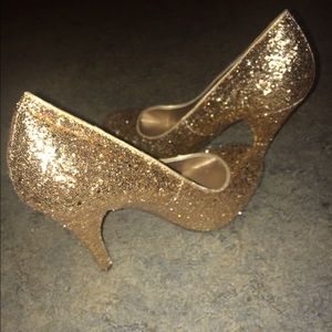 Candies Gold Sparkling Heels