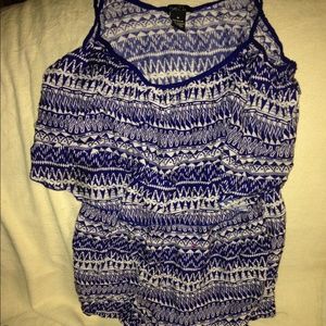 White & royal blue romper