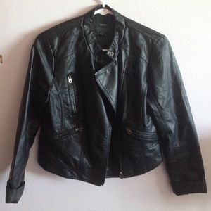 Black faux leather jacket