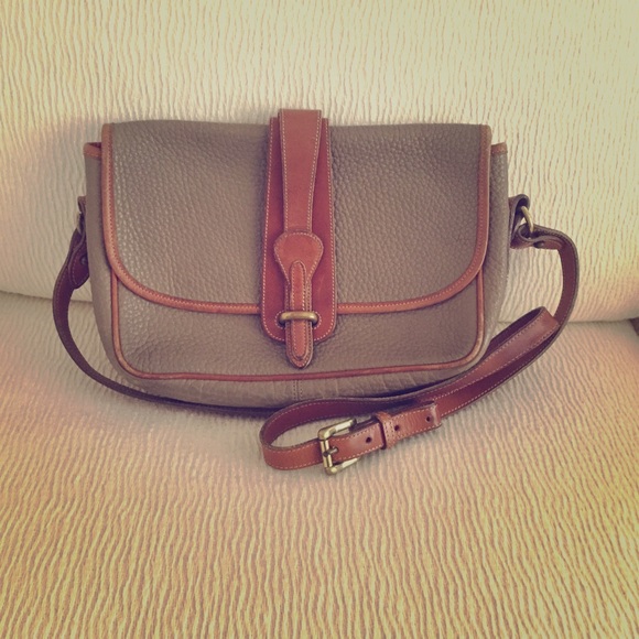 Vintage Dooney & Bourke Grey Leather Crossbody
