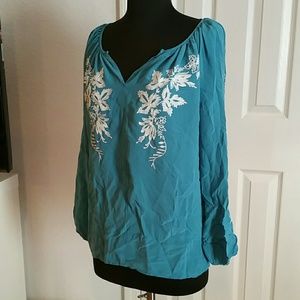KAREN KANE TURQUOISE BLOUSE SIZE M