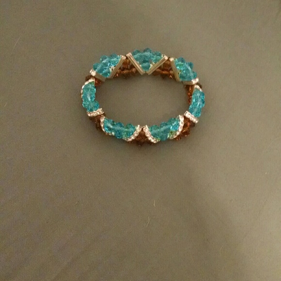 Brown and blue beaded bracelet - Picture 1 of 1