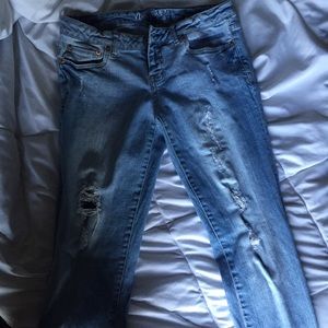 Destroyed Light Wash Jeans