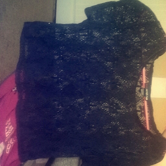 Black Lacey crop top