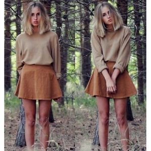American apparel corduroy circle skirt in camel