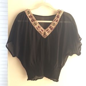 Black Beaded Top