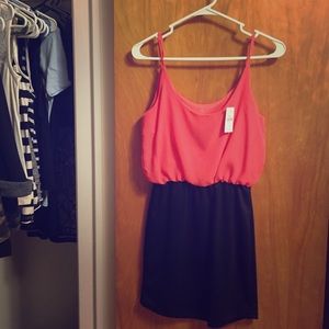 NWT Coral and black bodycon dress