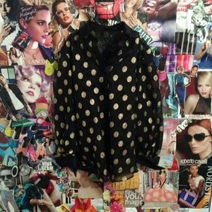 Polka dot transparent blouse