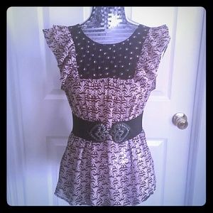 Banana Republic blouse with pintuck and ruffles