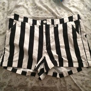 High Waisted American Eagle Striped Shorts