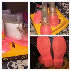 Clear and pink doc marten INSPIRED boots