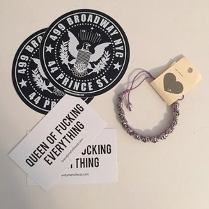 NWT brandy skull bracelet with stickers