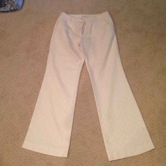 Trina Turk White Floral Trousers