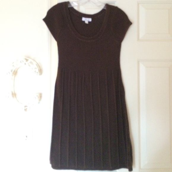 Brown knitted sweater dress