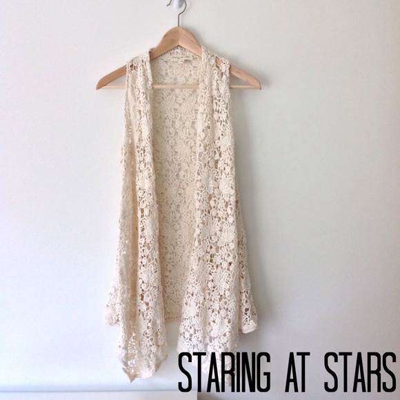 Cream Crochet Floral Vest - Never Worn!