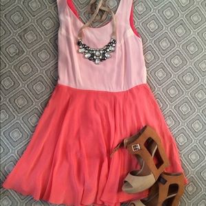 Flirty Silk Pink/Coral Dress!