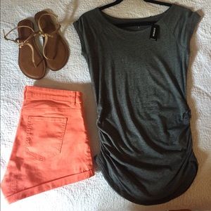 NWT Express scoop neck side ruched t-shirt