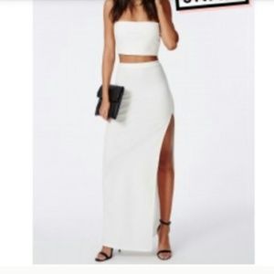 Misguided white crop top and  skirt set! (: