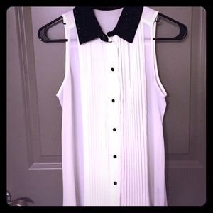 The Limited White blouse with black accents