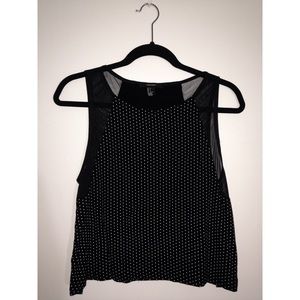 Forever 21 black & white polka dot top