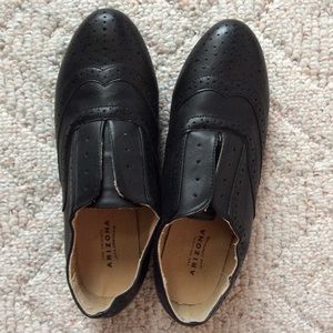 Black slip on and go flats