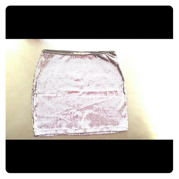 Navy blue sequin mini skirt