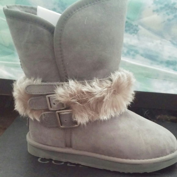 Australia luxe girls grey fur boots size 3