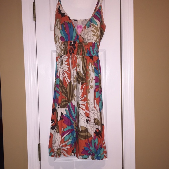 Floral print spaghetti strap dress