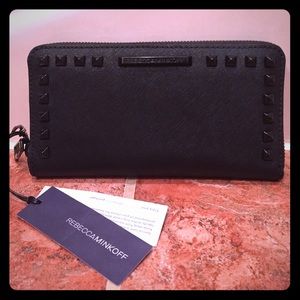 NWT Rebecca Minkoff black studded wallet