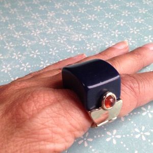 Navy & Gold Statement Ring